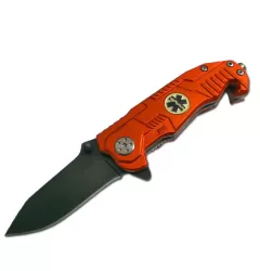 Alpin Tactical D-2 Steel Tungsten Glass Breaker & Cordura Sheath Red