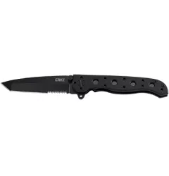 CRKT M16-10KZ Tanto Folding Knife with Triple Point Serrations Black