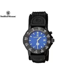 Smith & Wesson EMT watch blue with nylon strap and luminous hands